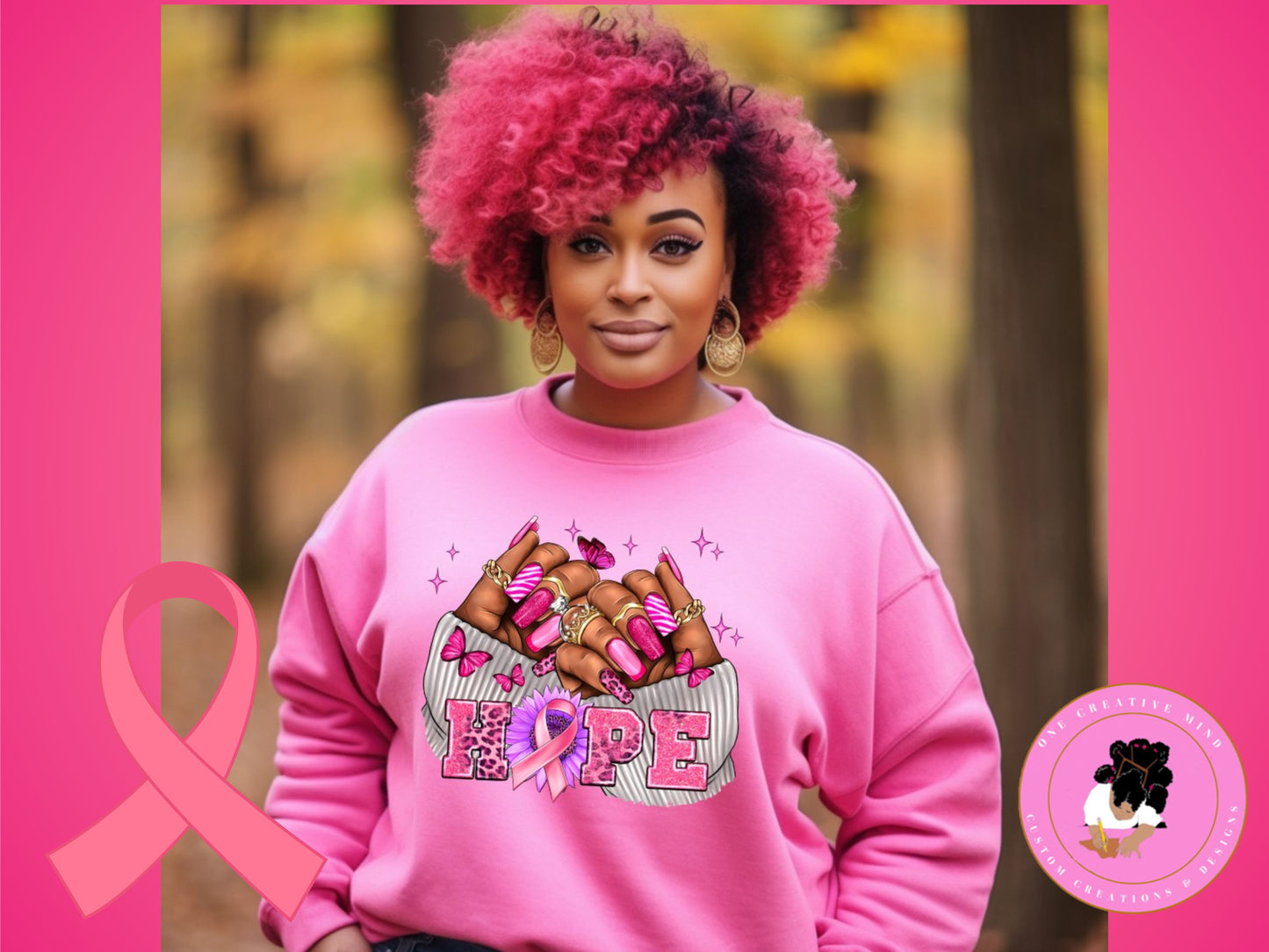 Hope Hands HOODIE Breast Cancer Awareness