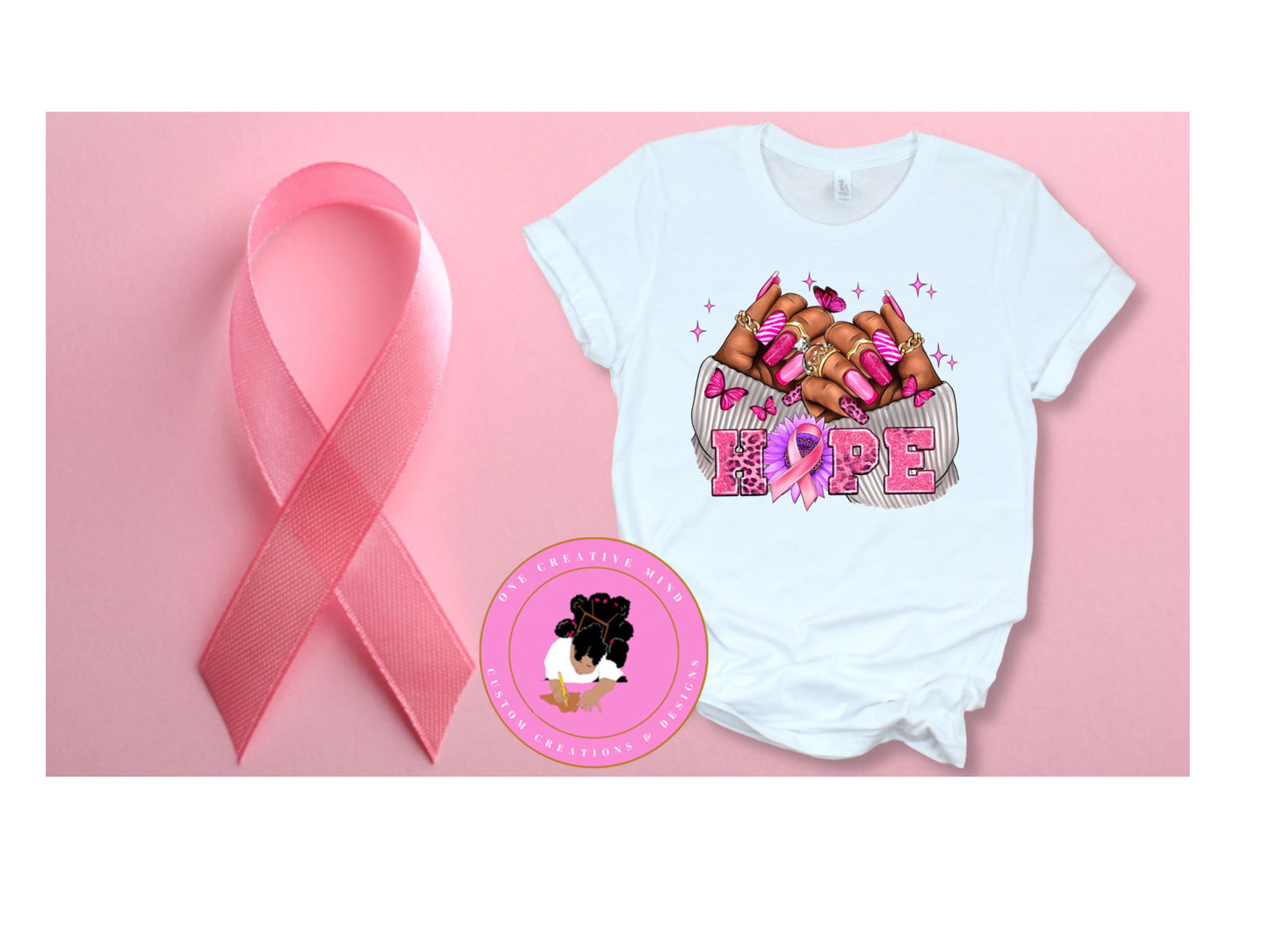 Hope Hands T-shirt Breast Cancer Awareness