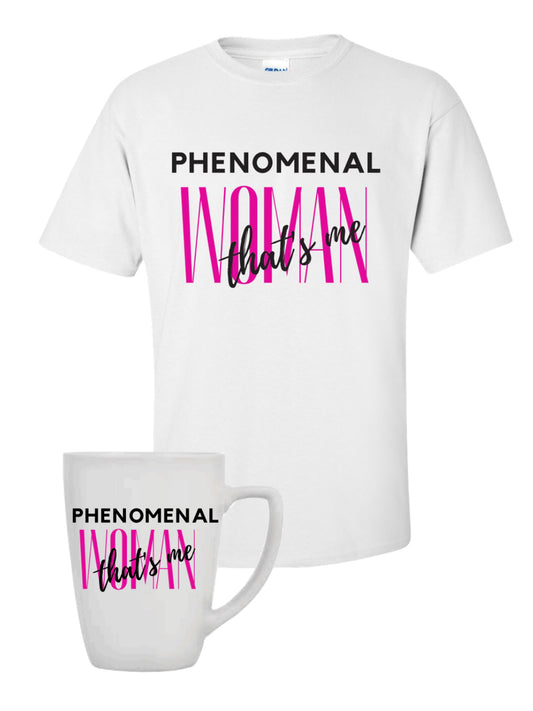 Phenomenal Woman- White Tee Gift Set